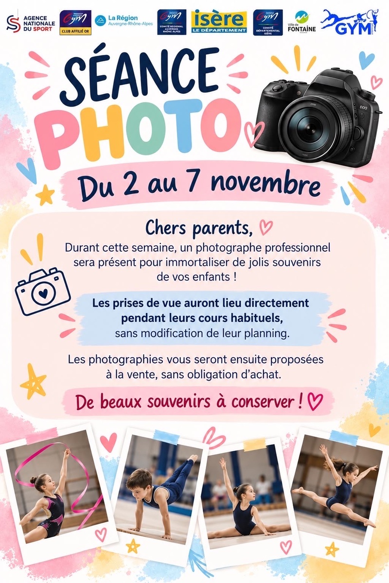 Séances photos de l’ASF gym