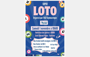 LOTO de l'ASF GYM samedi 1er novembre