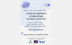 Stage de printemps gymnastique et multi-activités 06 Avril 2026