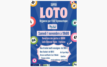 LOTO de l'ASF GYM samedi 1er novembre
